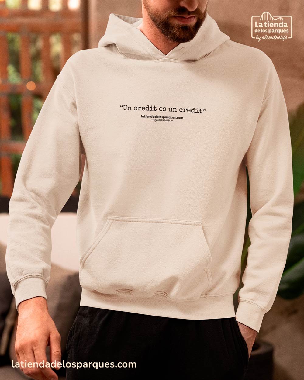 sudadera frase un credit es un credit con gorro natural