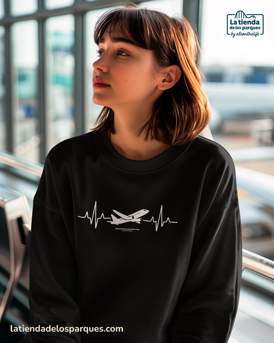 sudadera latidos viajeros sin gorro negro