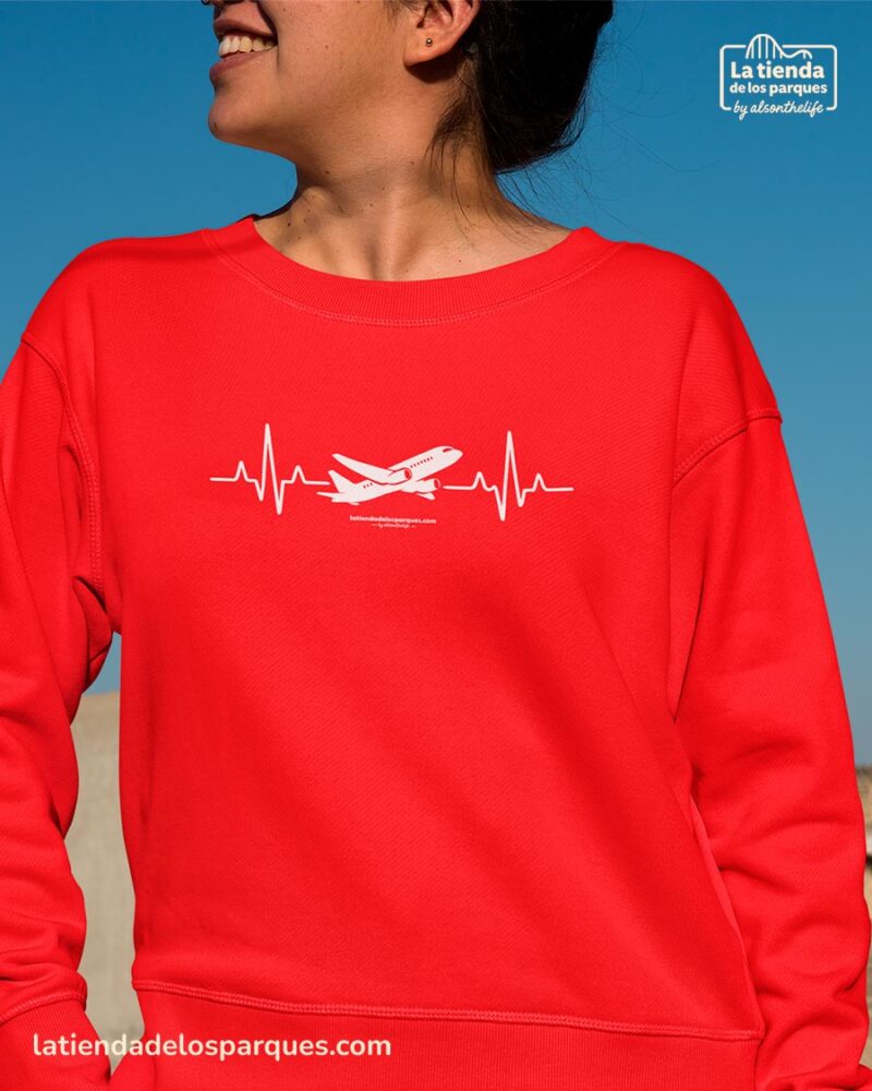 sudadera latidos viajeros sin gorro roja