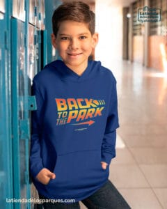 sudadera para niño back to the park con gorro azul royal