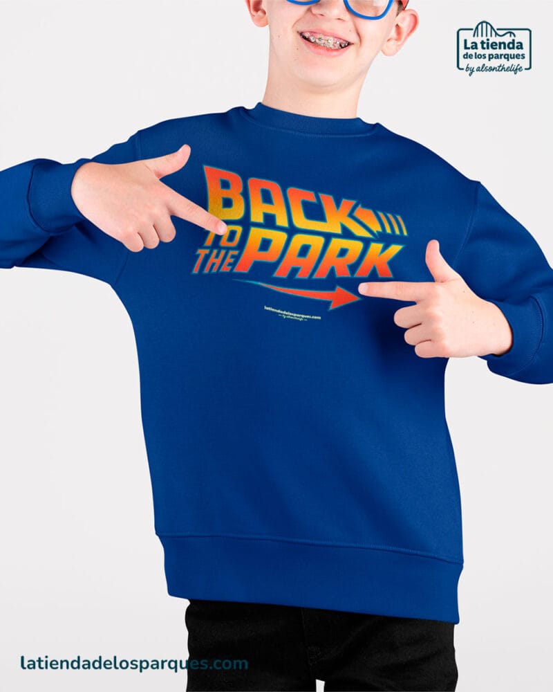 sudadera para niño back to the park sin gorro azul royal