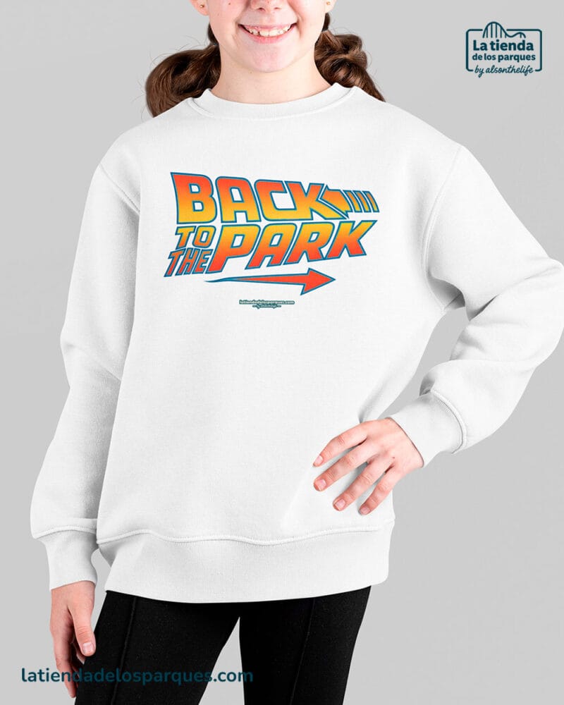 sudadera para niño back to the park sin gorro blanca