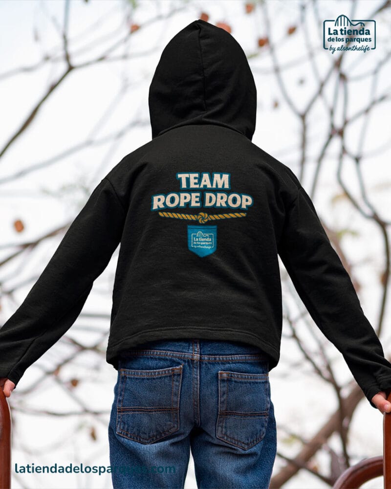 sudadera para niño team rope drop con gorro negra