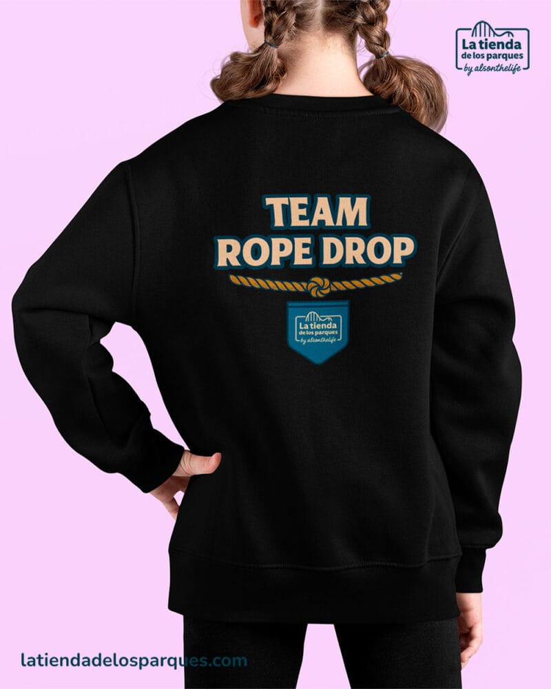 sudadera para niño team rope drop sin gorro negra