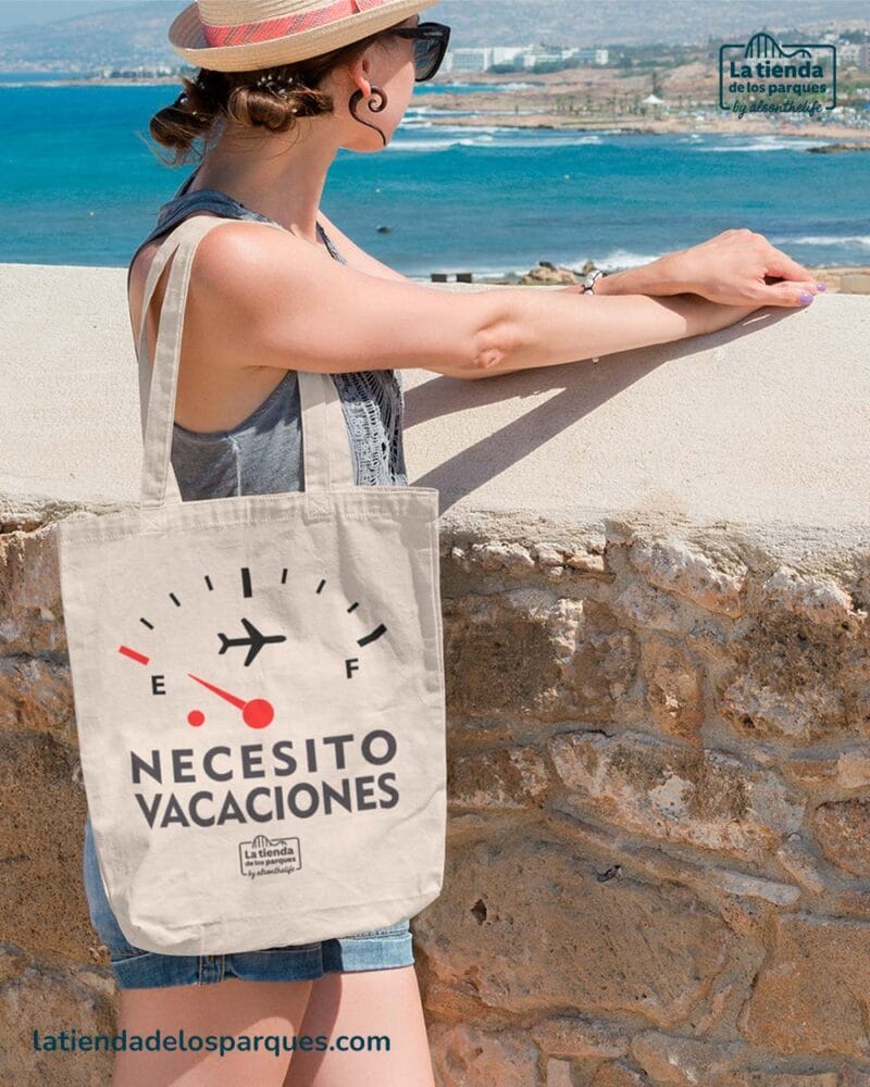tote bag necesito vacaciones beige
