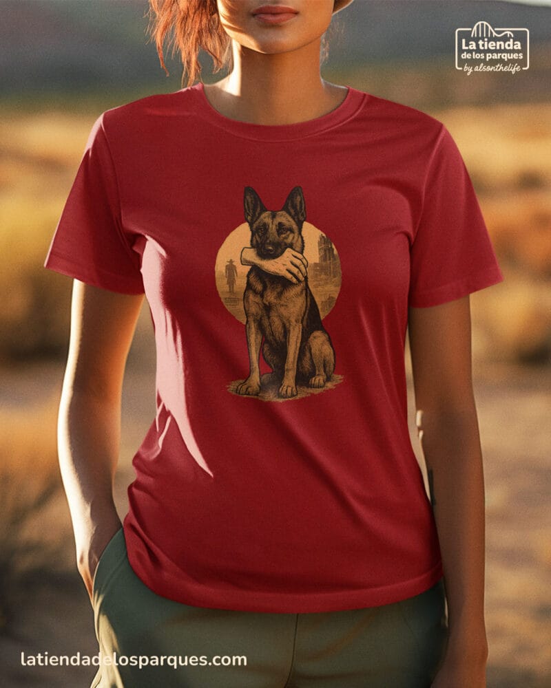 camiseta fallout el último fiel granate