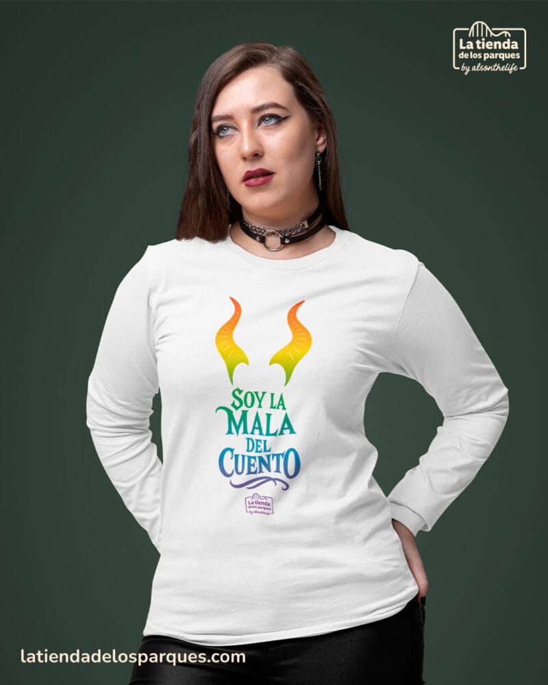 camiseta manga larga pride soy la mala del cuento blanca