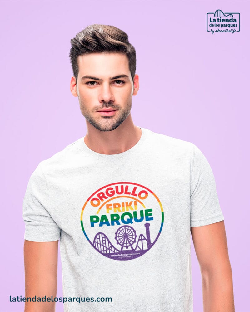 camiseta sello orgullo friki parque blanca