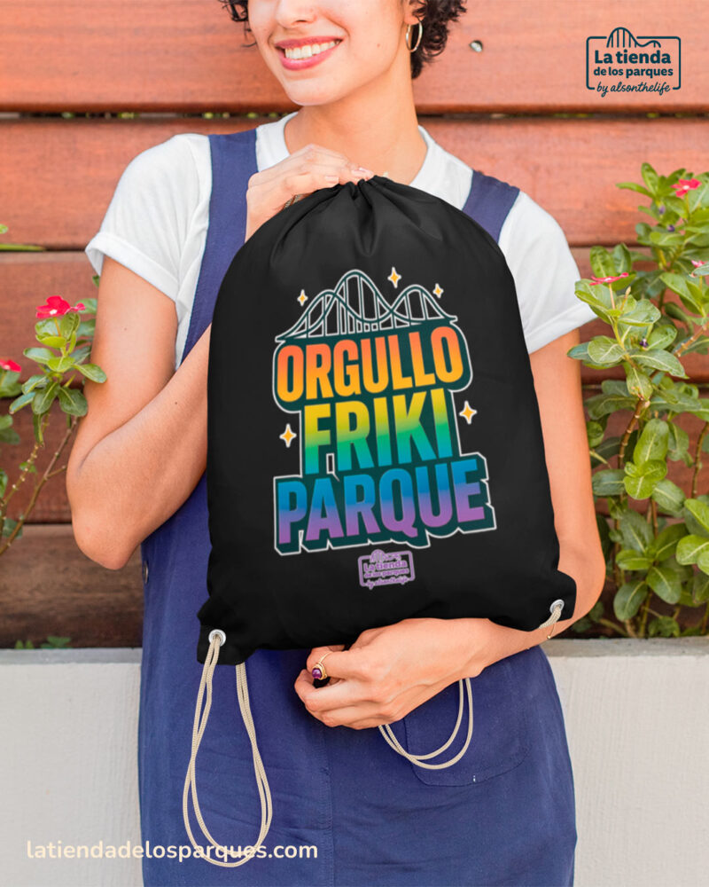 mochila de saco orgullo friki parque negra