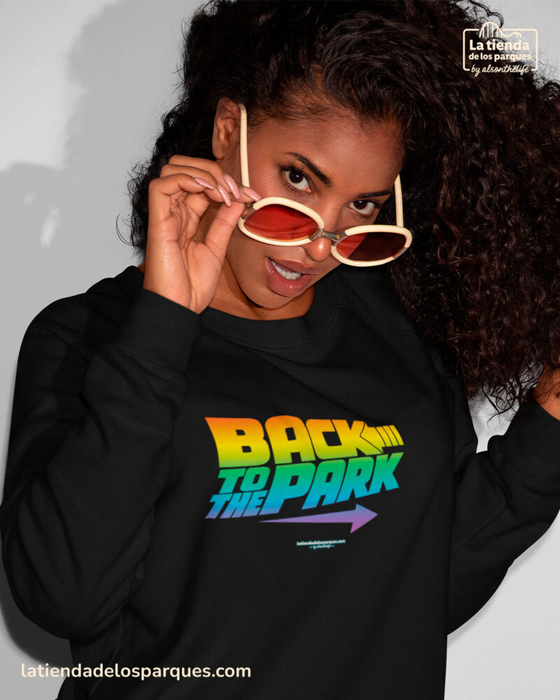 sudadera back to the park sin gorro negra