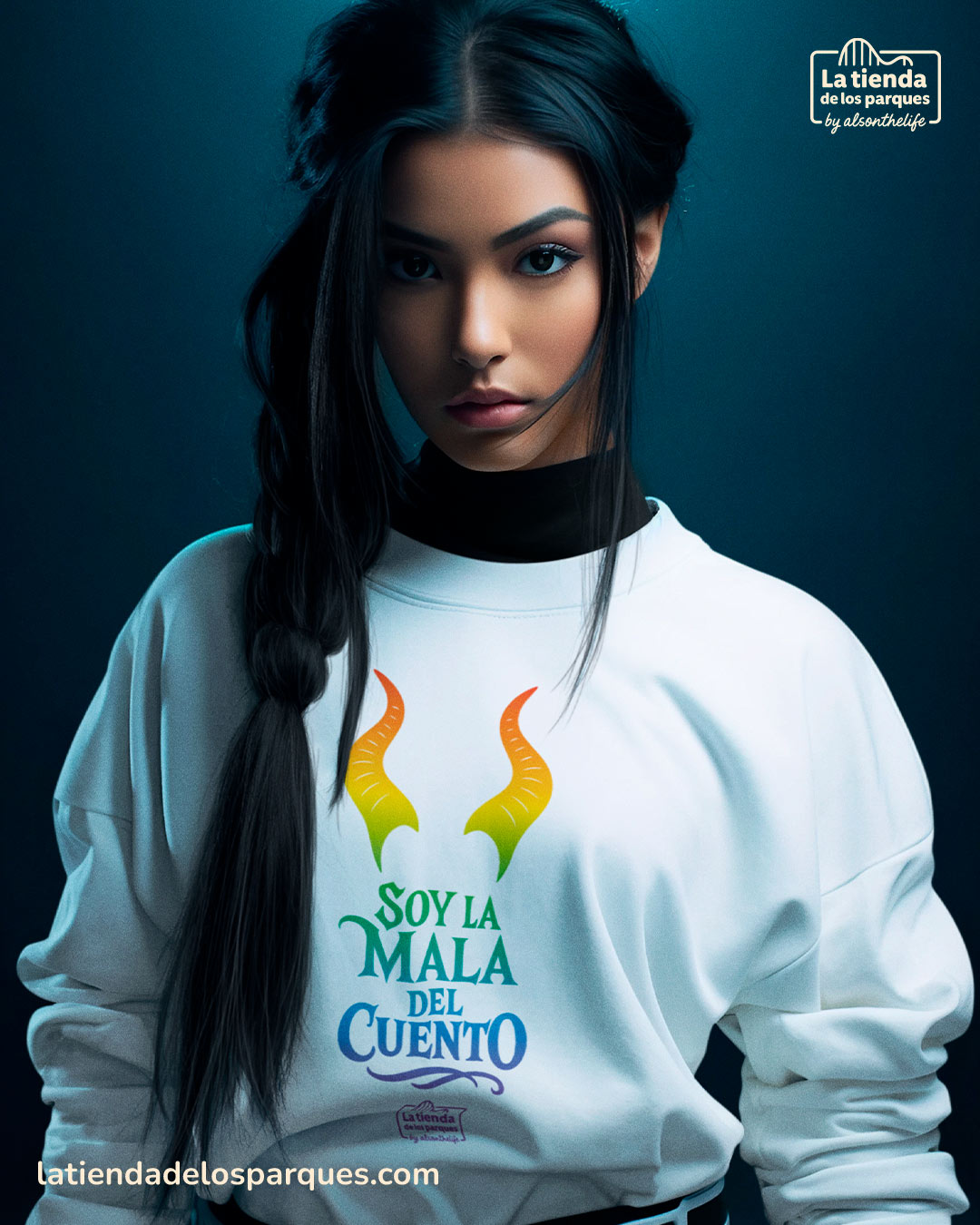 sudadera pride soy la mala del cuento sin gorro blanca