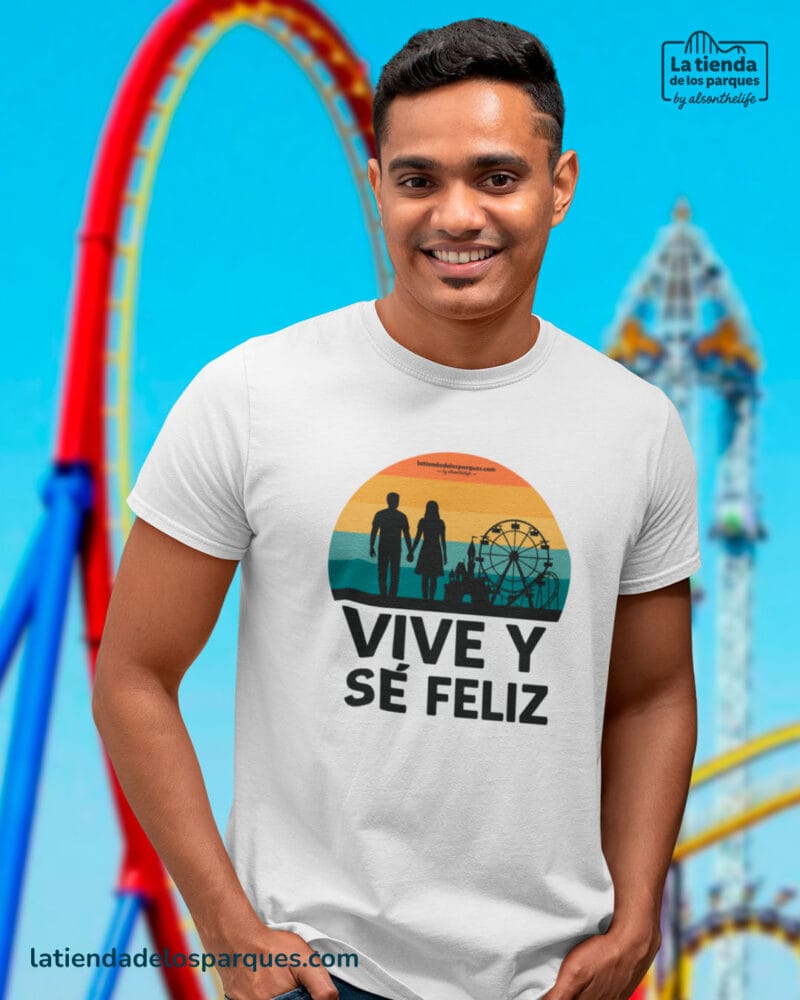 Camiseta vive y se feliz blanca