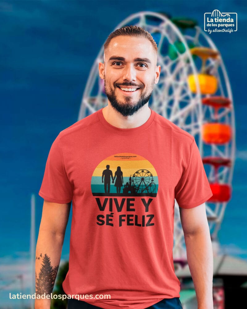 Camiseta vive y se feliz roja
