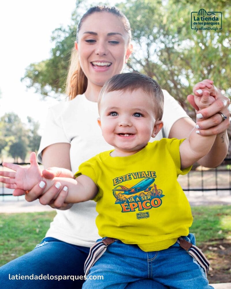 camiseta bebe este viaje va a ser épico amarilla