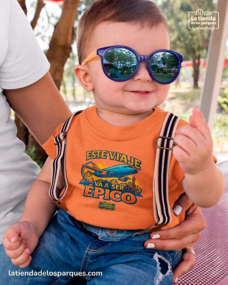 camiseta bebe este viaje va a ser épico naranja