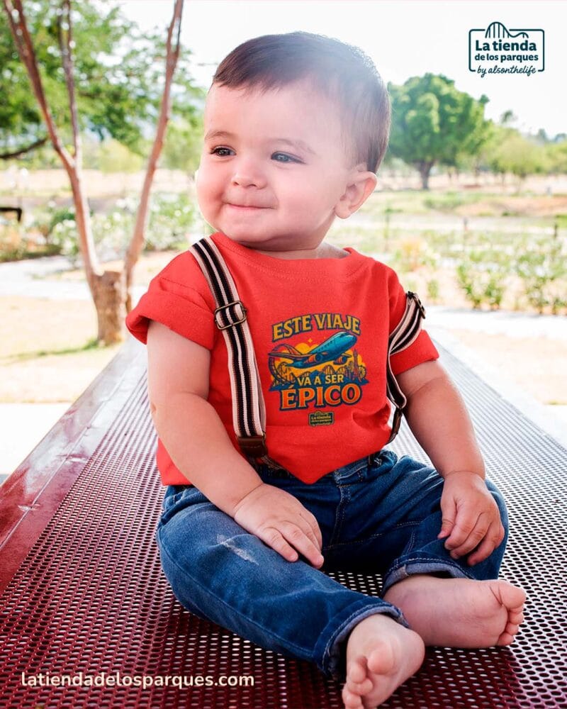camiseta bebe este viaje va a ser épico roja