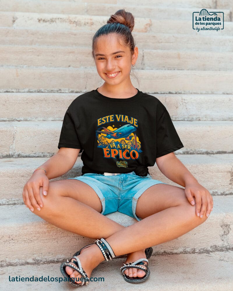 camiseta para niño este viaje va a ser épico negra