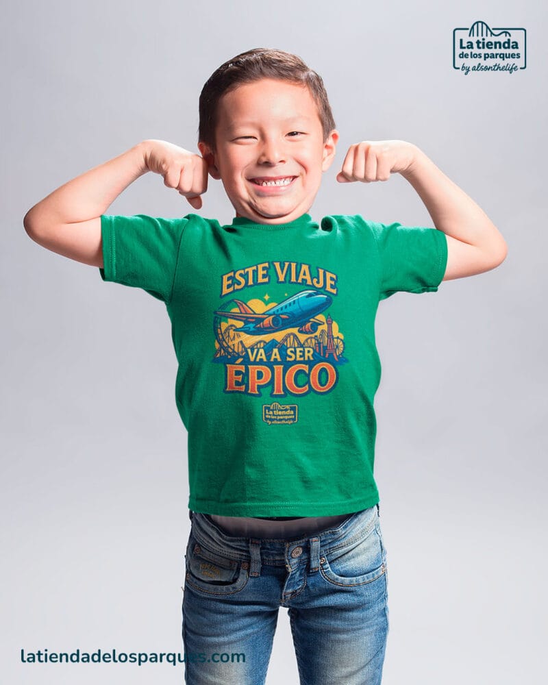 camiseta para niño este viaje va a ser épico verde kelly
