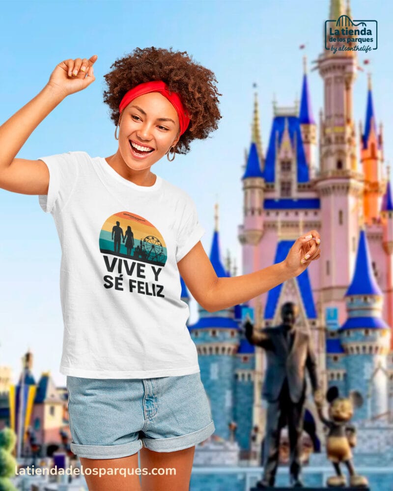 camiseta vive y se feliz color blanca