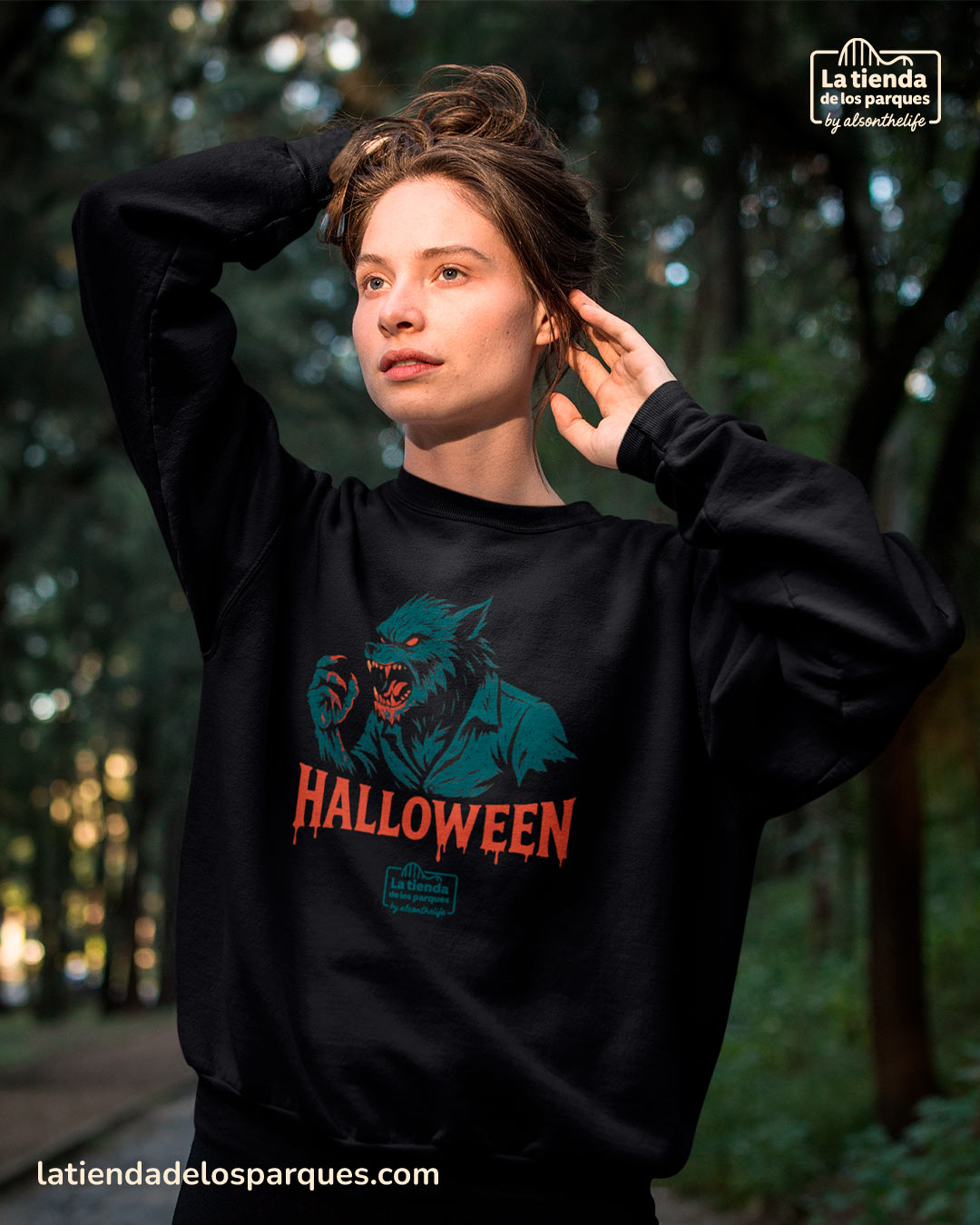 sudadera Hombre Lobo Colección Halloween sin gorro