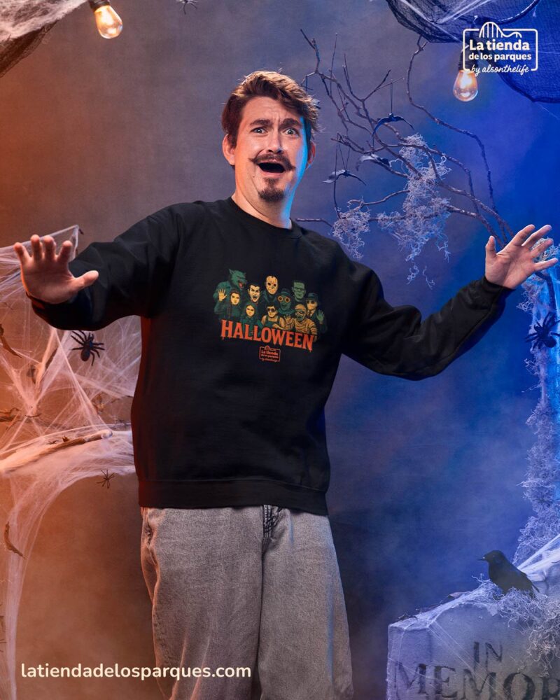 sudadera Personajes de Terror ColecciĂ³n Halloween sin gorro