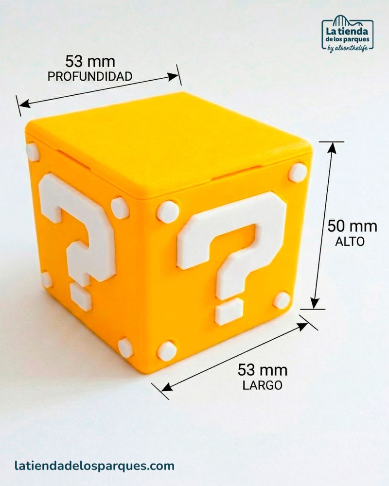 Bloque de Interrogación Mario Bros 3D - Caja para guardar tarjetas Micro SD y SD