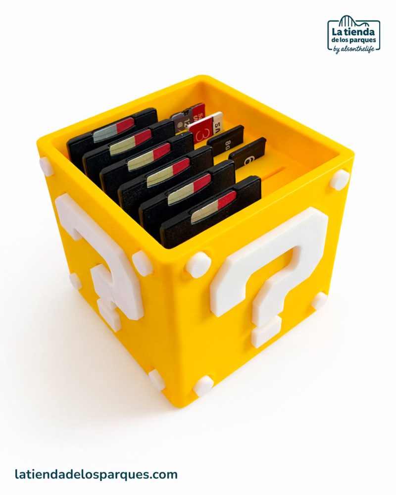 Caja tarjetas memoria SD Micro SD estilo Mario Organizador compacto fotógrafo