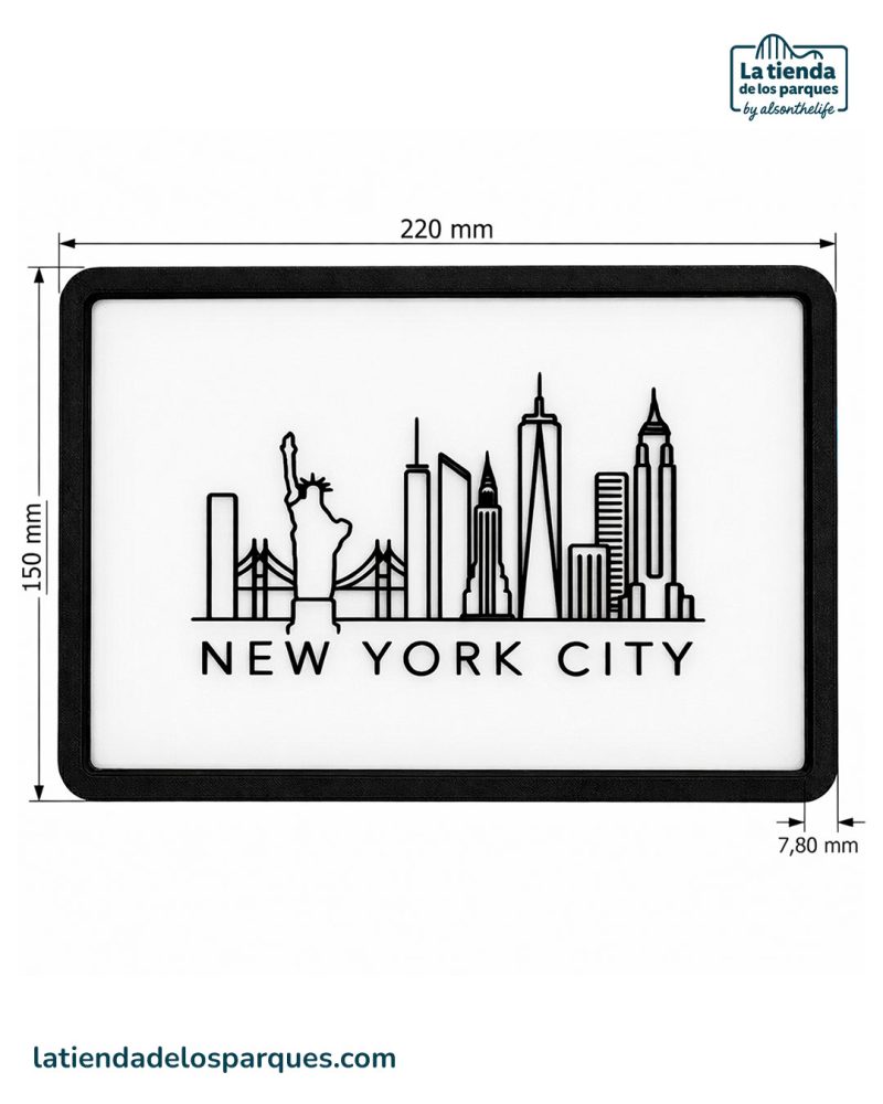 Cuadro de New York City en Relieve medidas