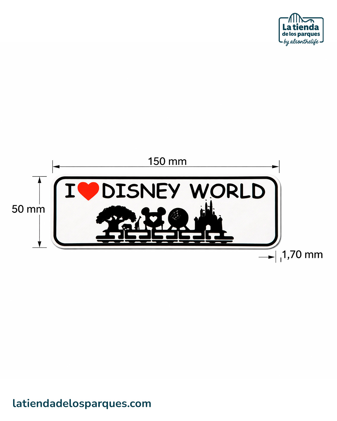 Placa I Disney World medidas