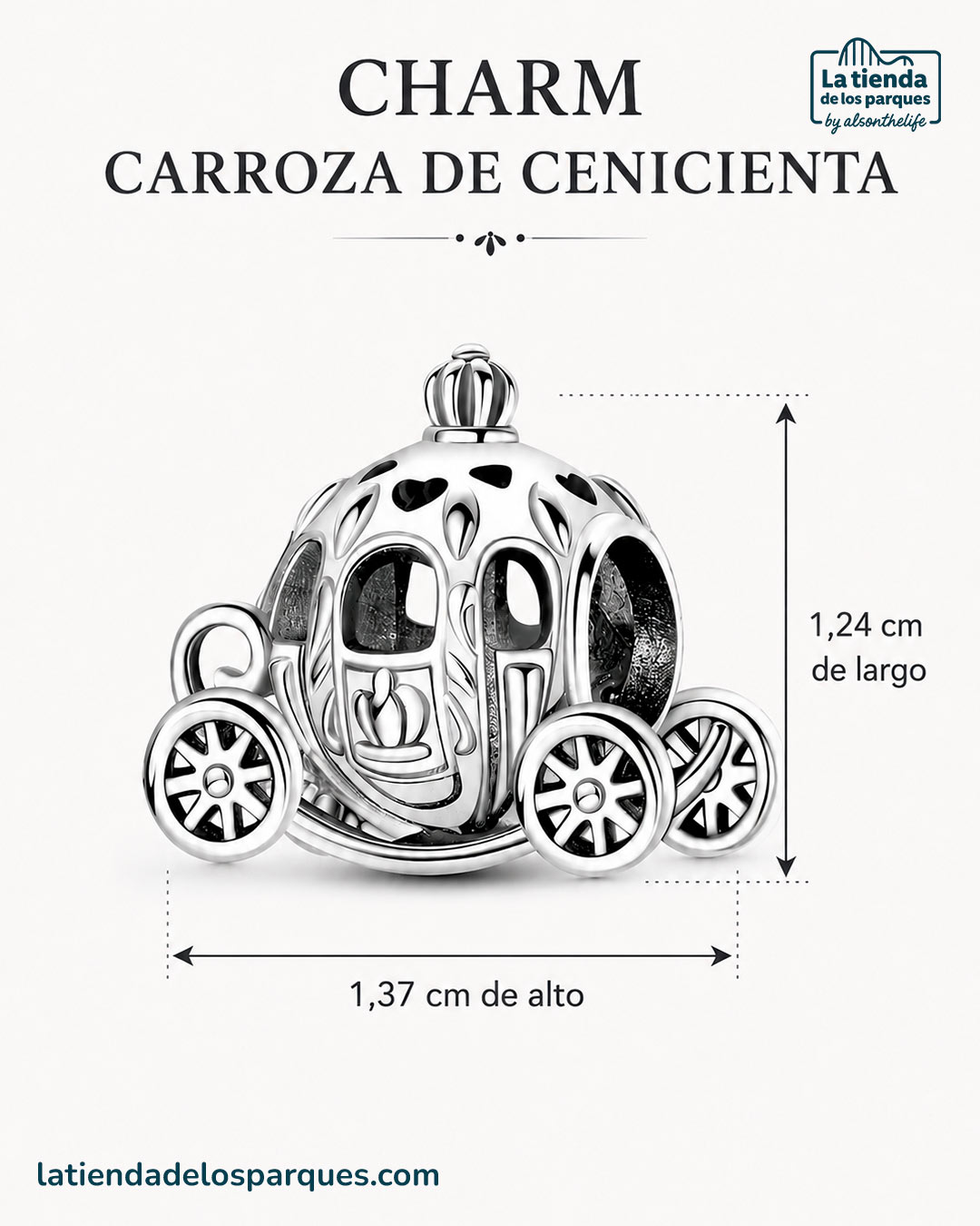 charm carroza de la cenicienta medidas