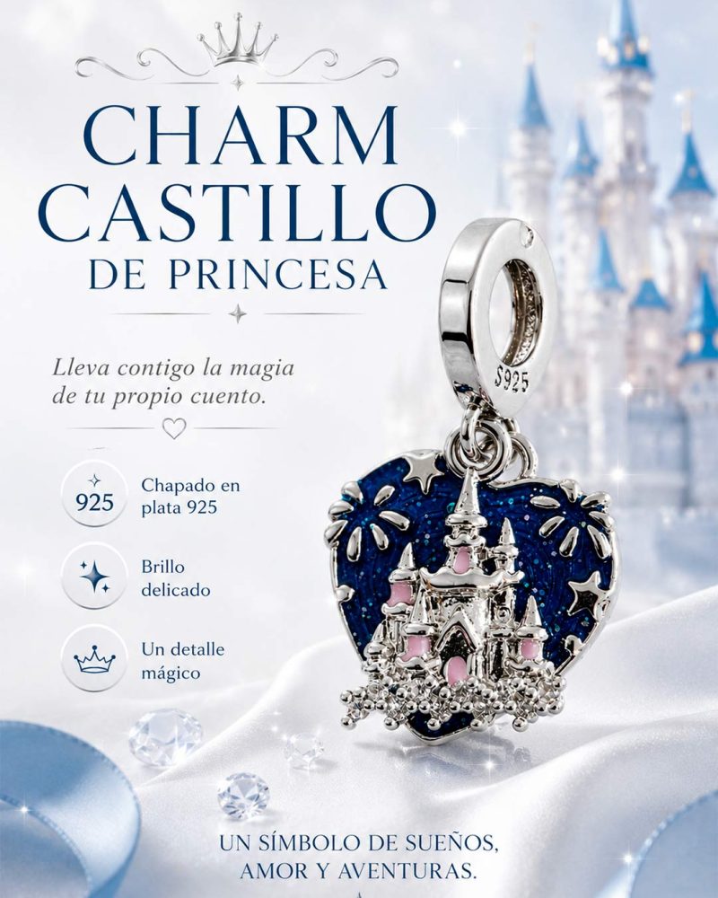 colgante charm castillo de princesas