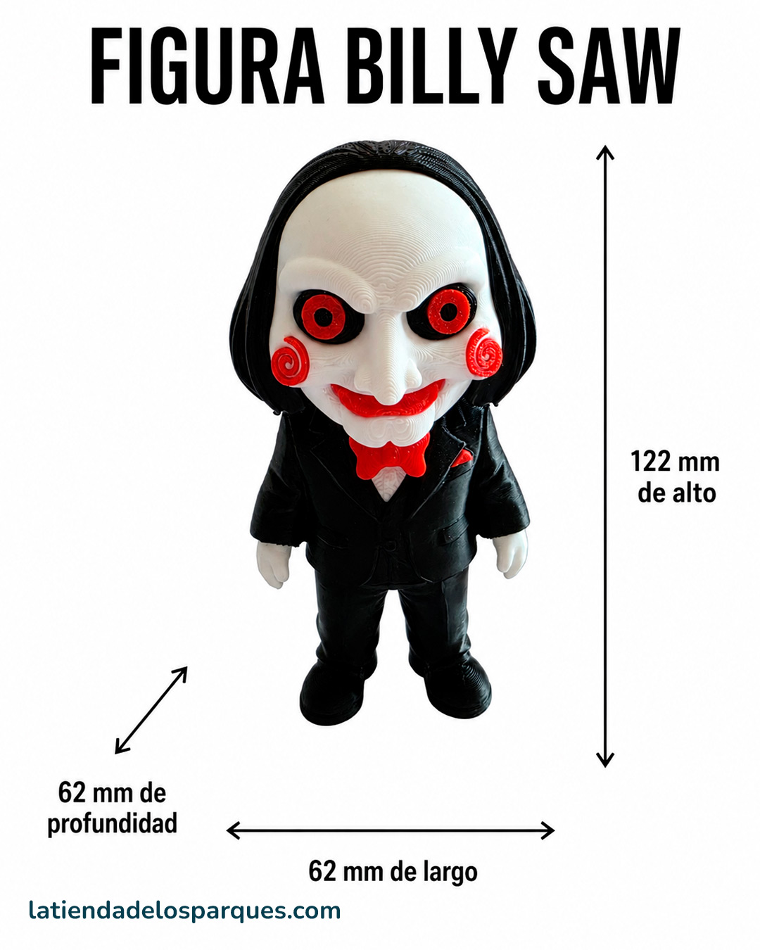 figura muñeco billy saw medidas