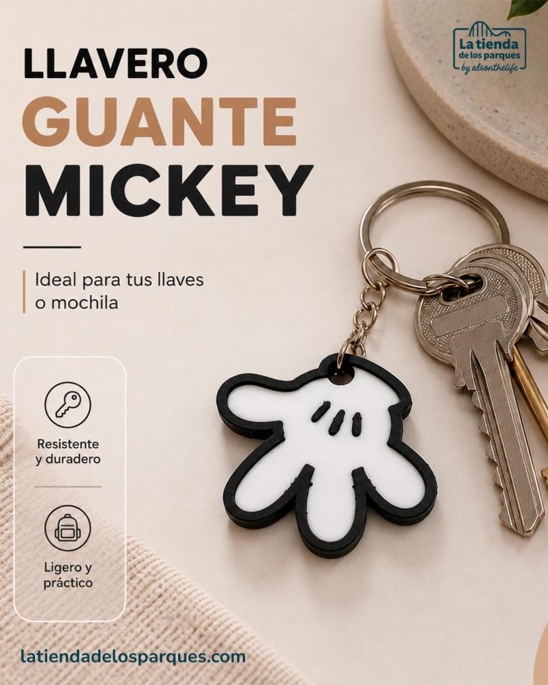llavero del guante de mickey mouse