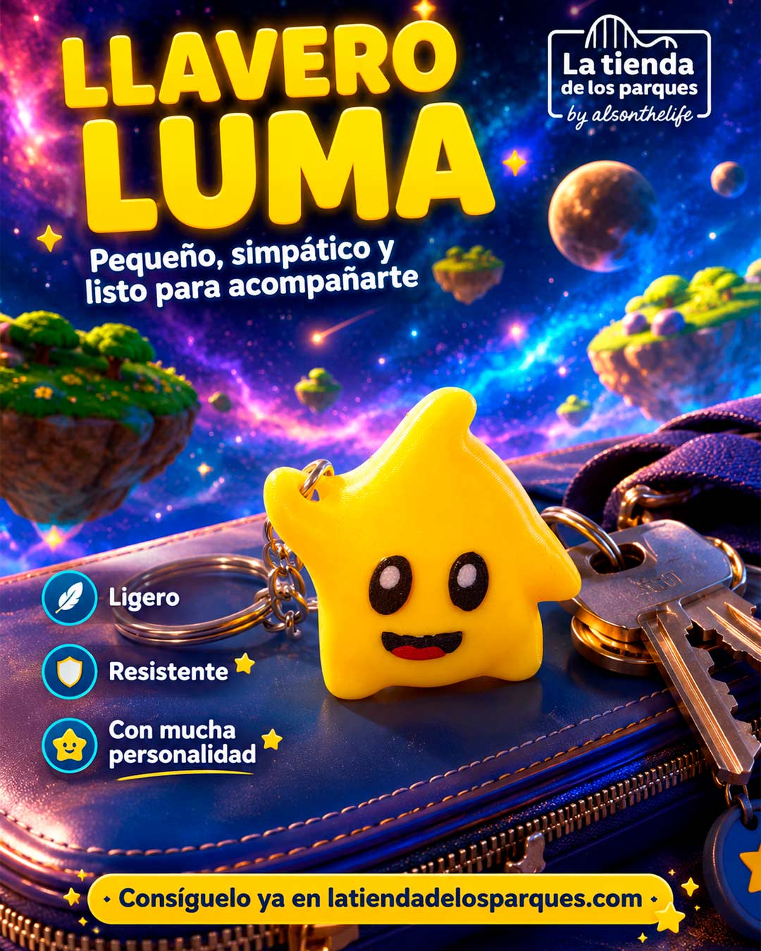 llavero estrella supermario galaxy luma