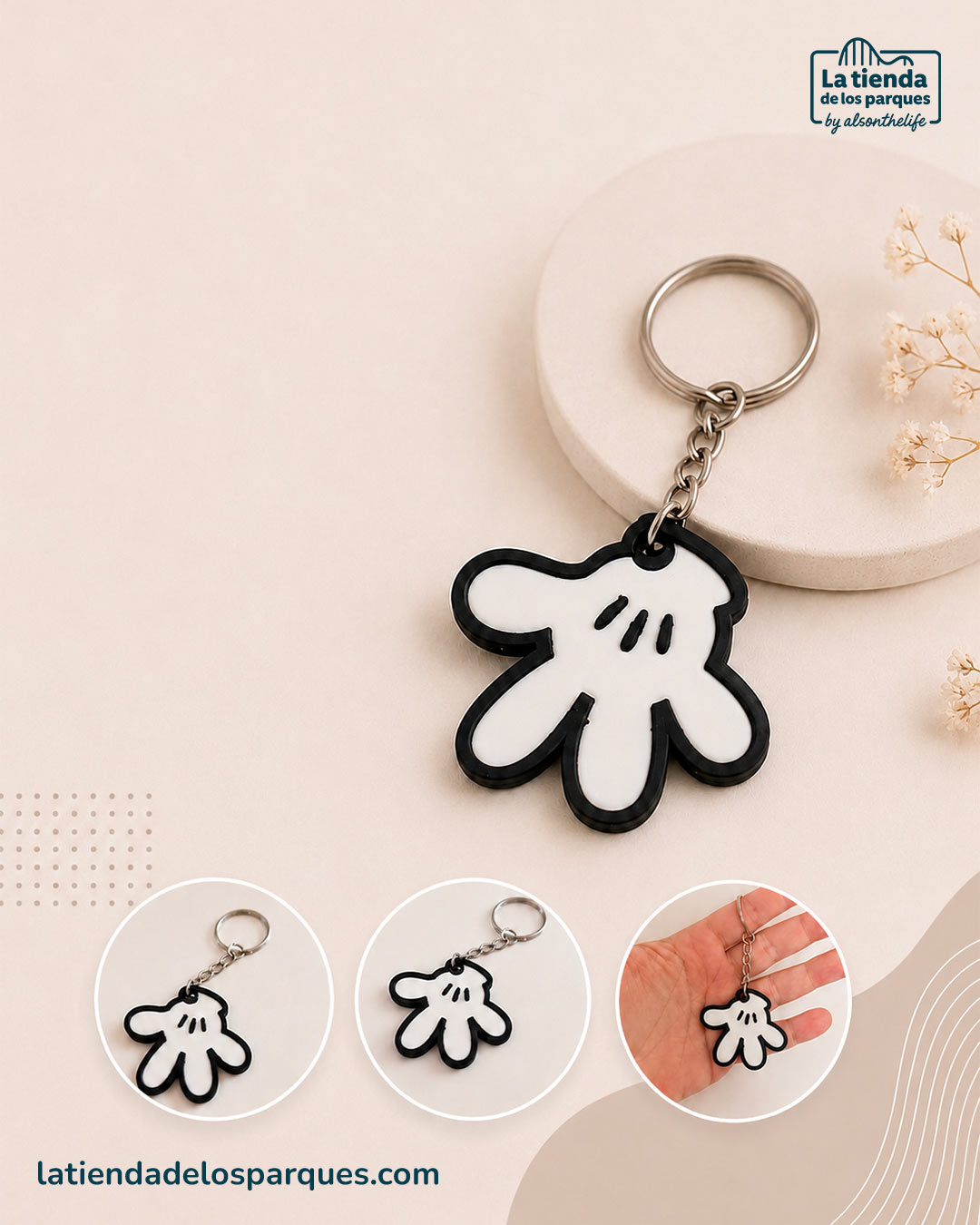llavero guante de mickey