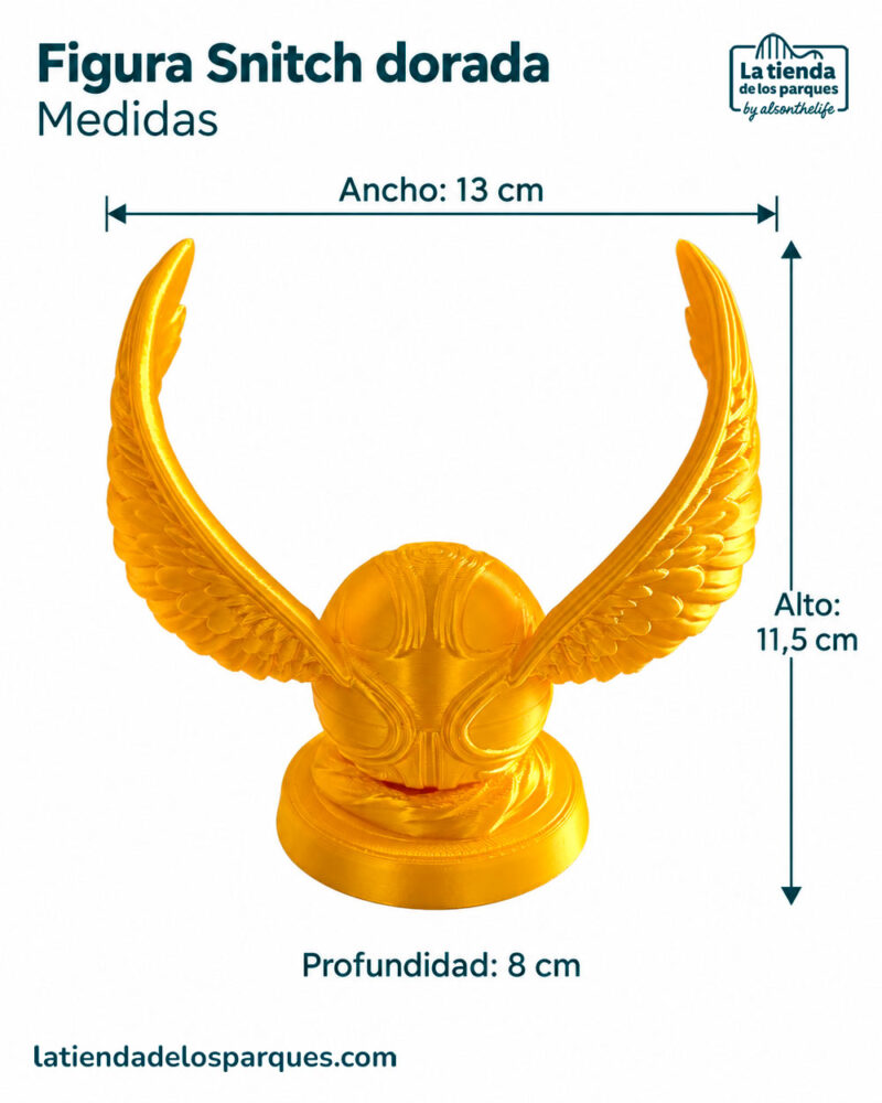 Figura Snitch Dorada de harry potter medidas